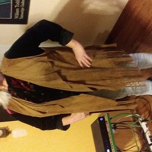 Faux fringed vest